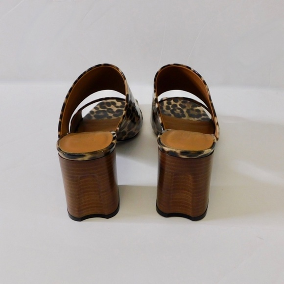 M. GEMI The Zola Camel Leopard Print Patent Leather Sandals Mules Shoes 38.5 8 - Picture 7 of 13